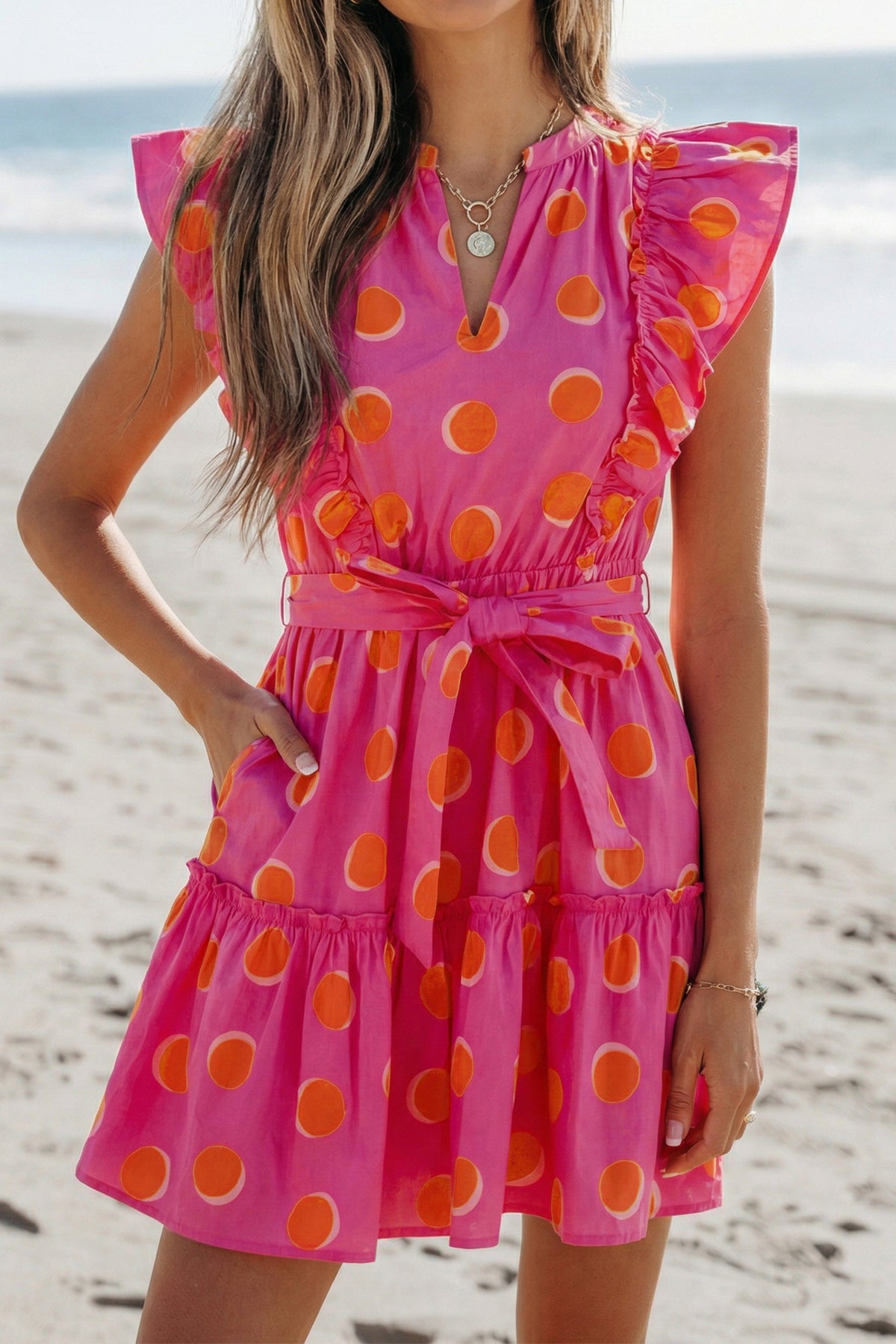 Polka Dot Ruffled Mini Dress