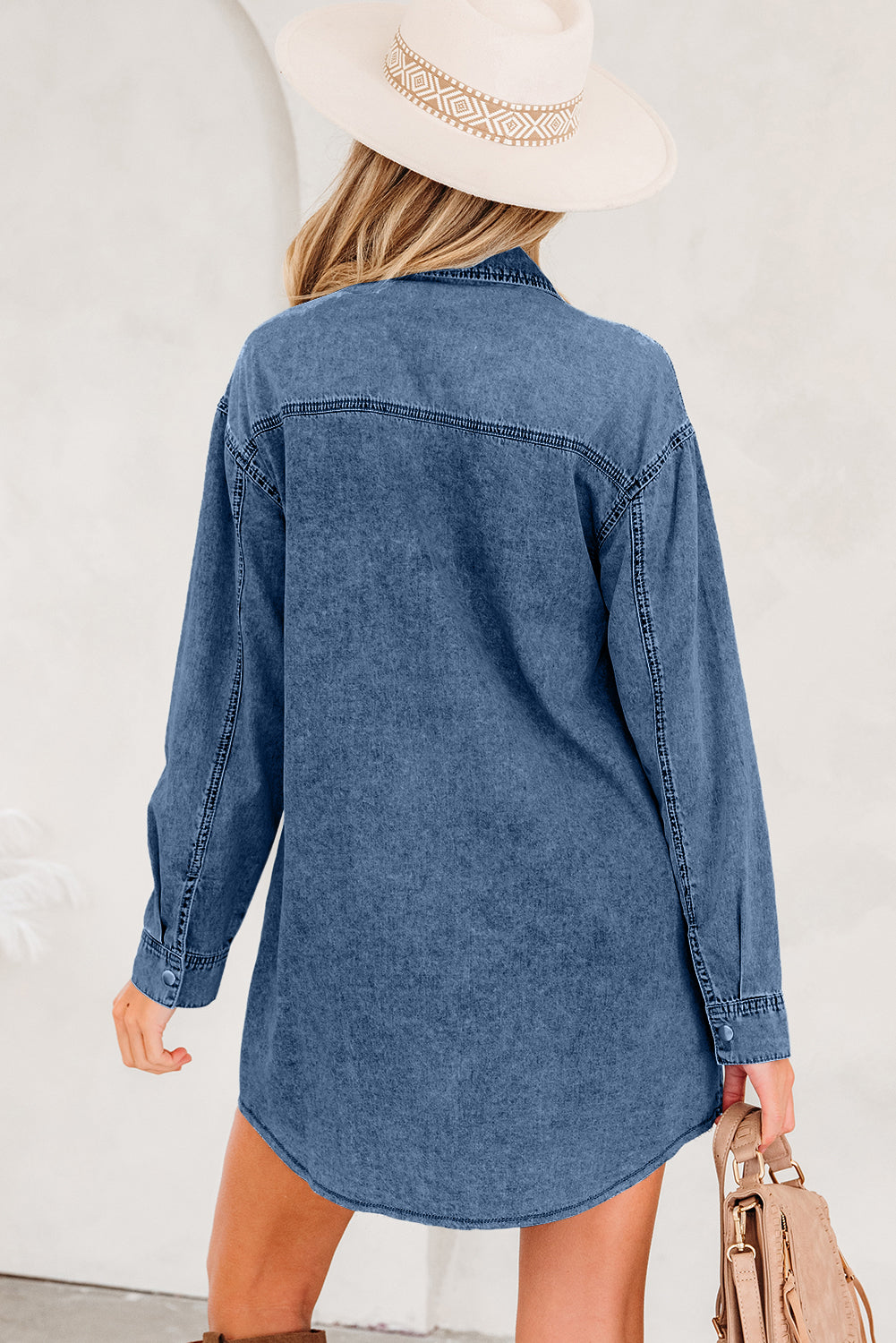 Chest Denim T Shirt Dresses