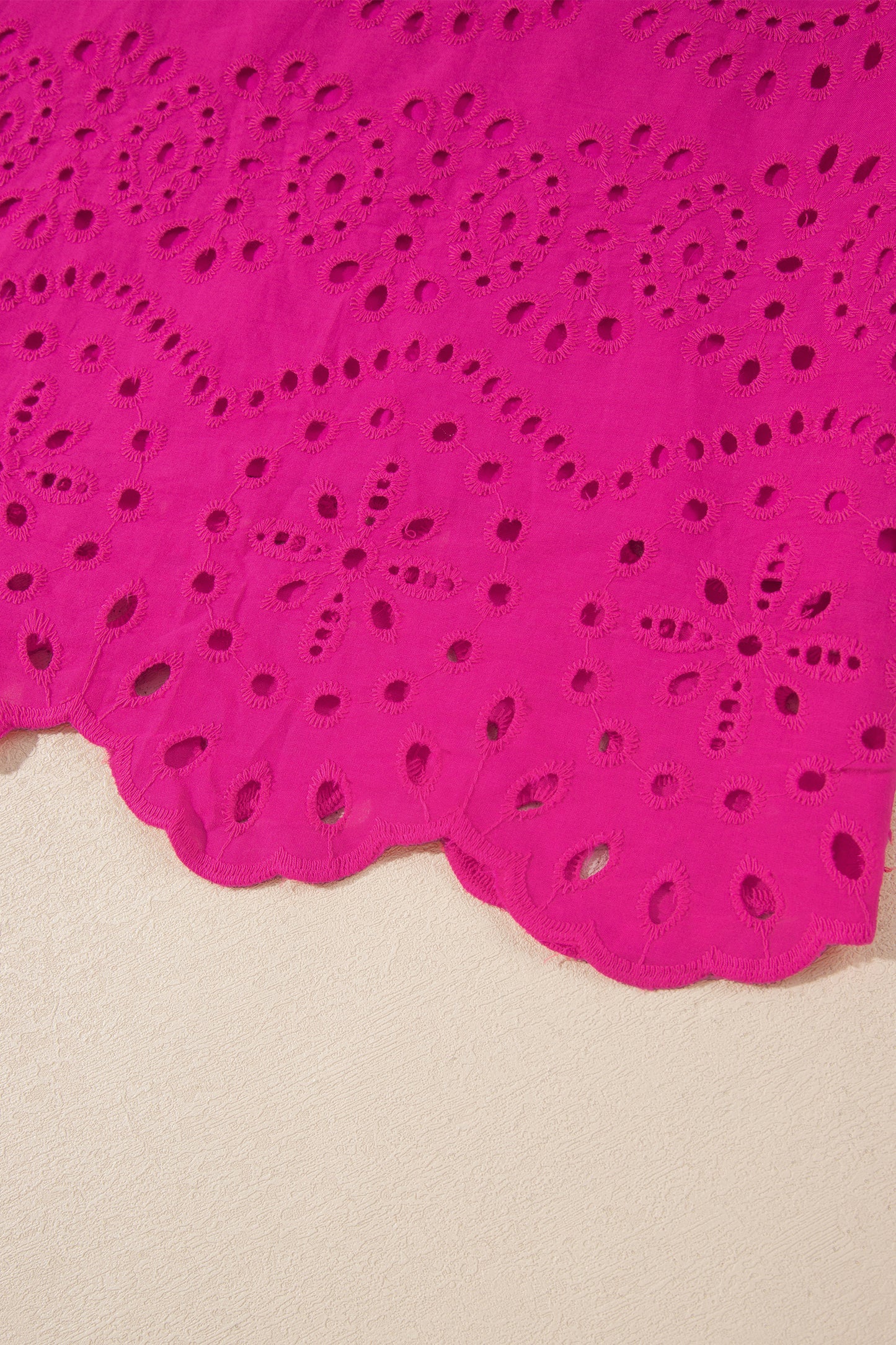 Color Eyelet Embroidered Mini Dress
