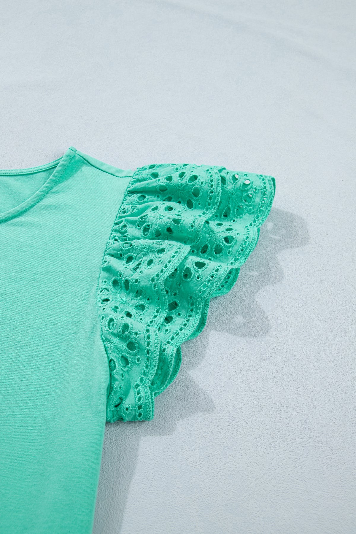Eyelet Lace Ruffled Tank Top