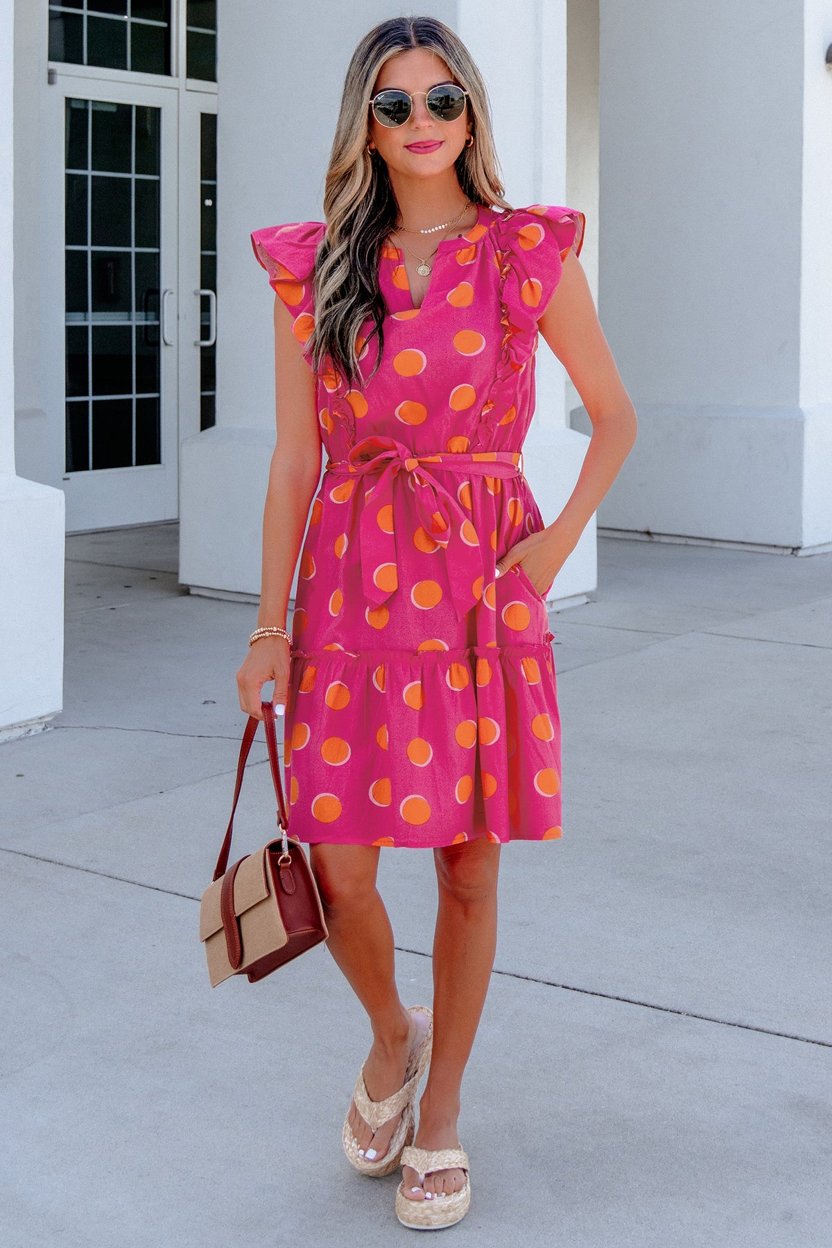 Polka Dot Ruffled Mini Dress