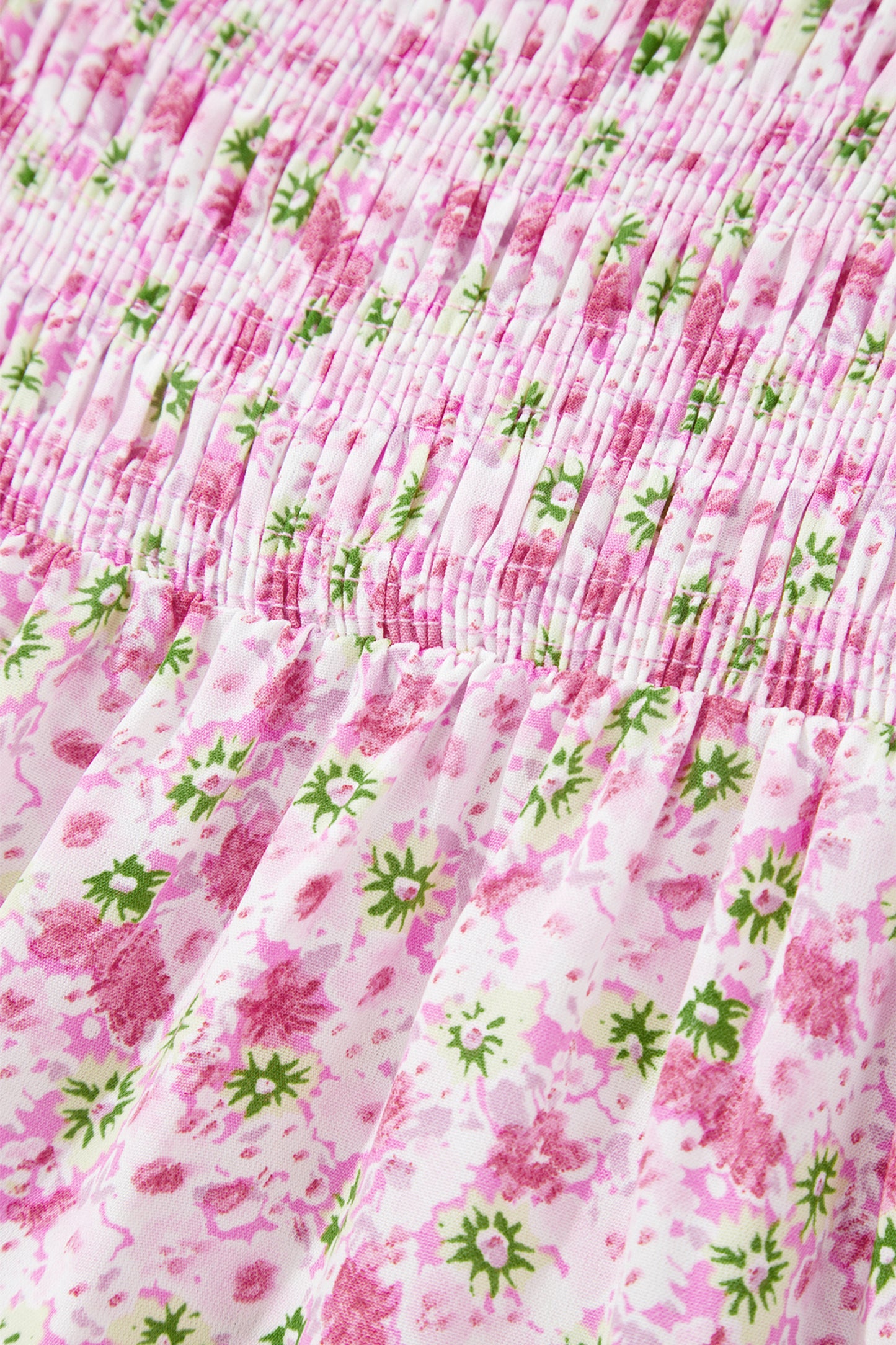 Floral Short Shirred Maxi Dress