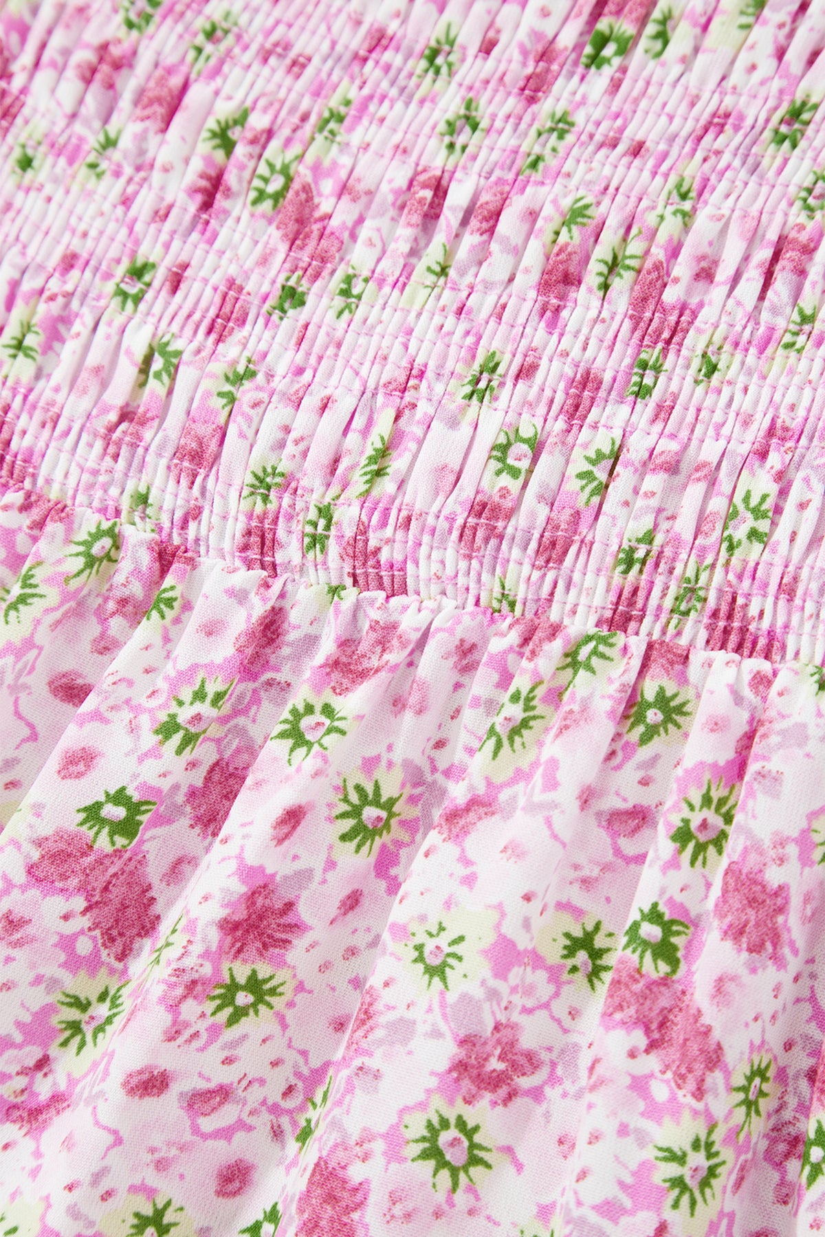 Floral Short Shirred Maxi Dress