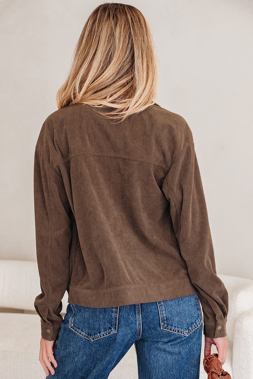 Button Zip Up Lapel Jackets