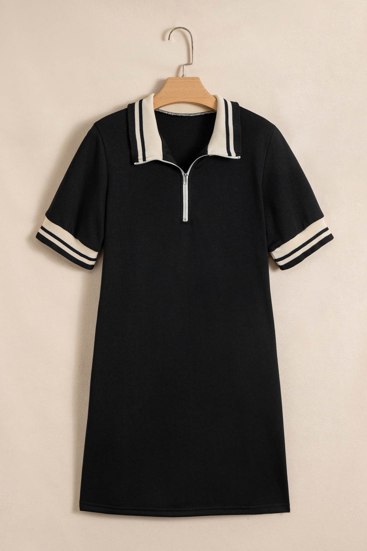 Striped Webbing T Shirt Dresses