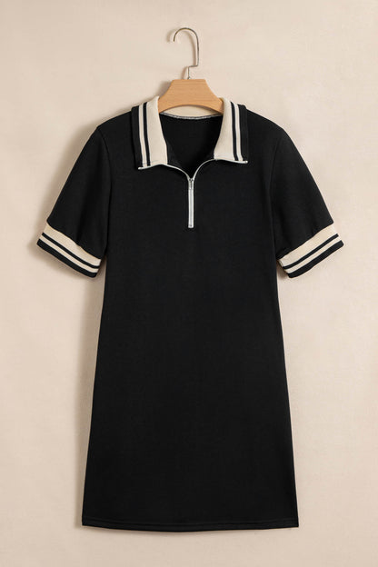 Striped Webbing T Shirt Dresses