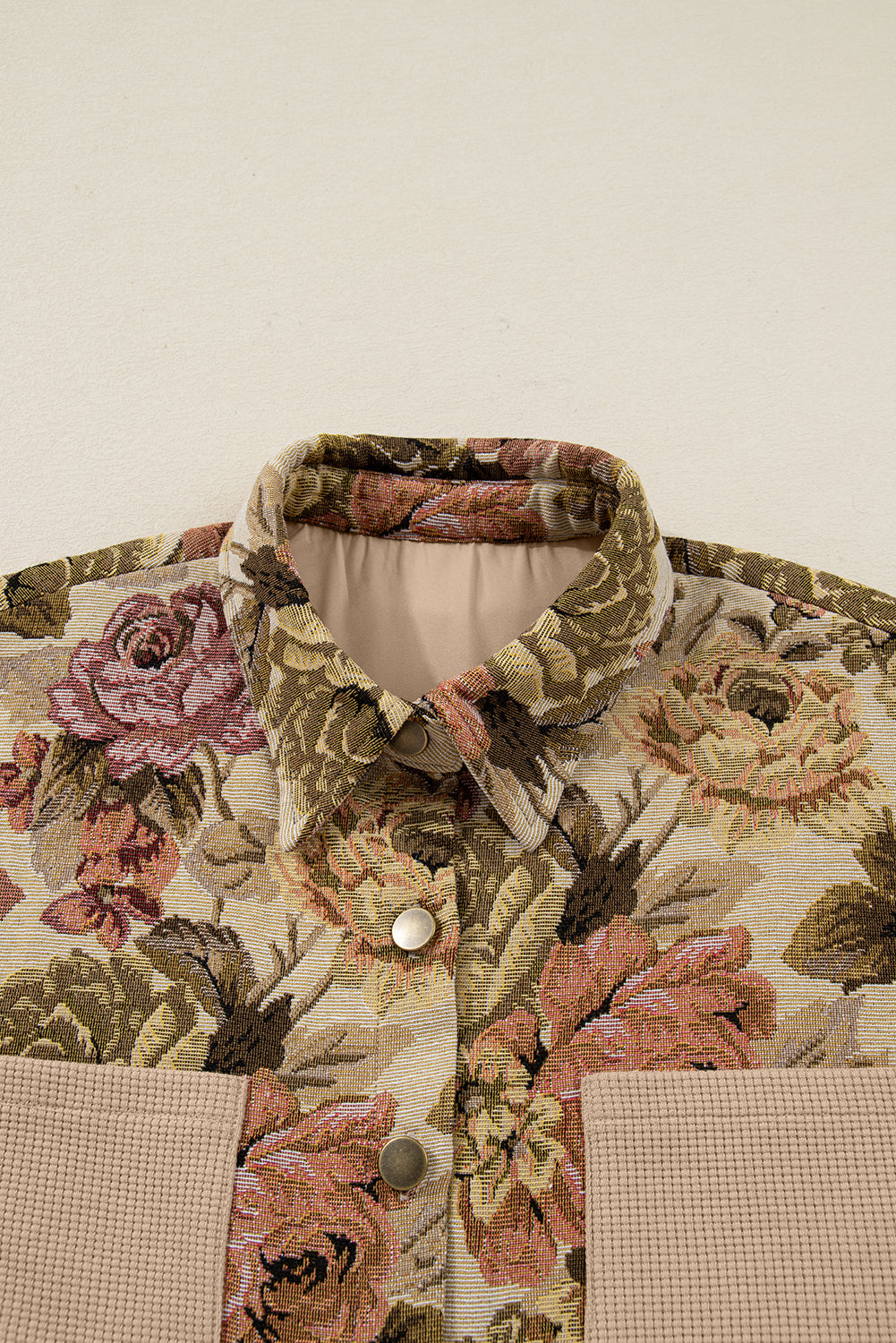 Floral Waffle Knit Buttoned Jackets