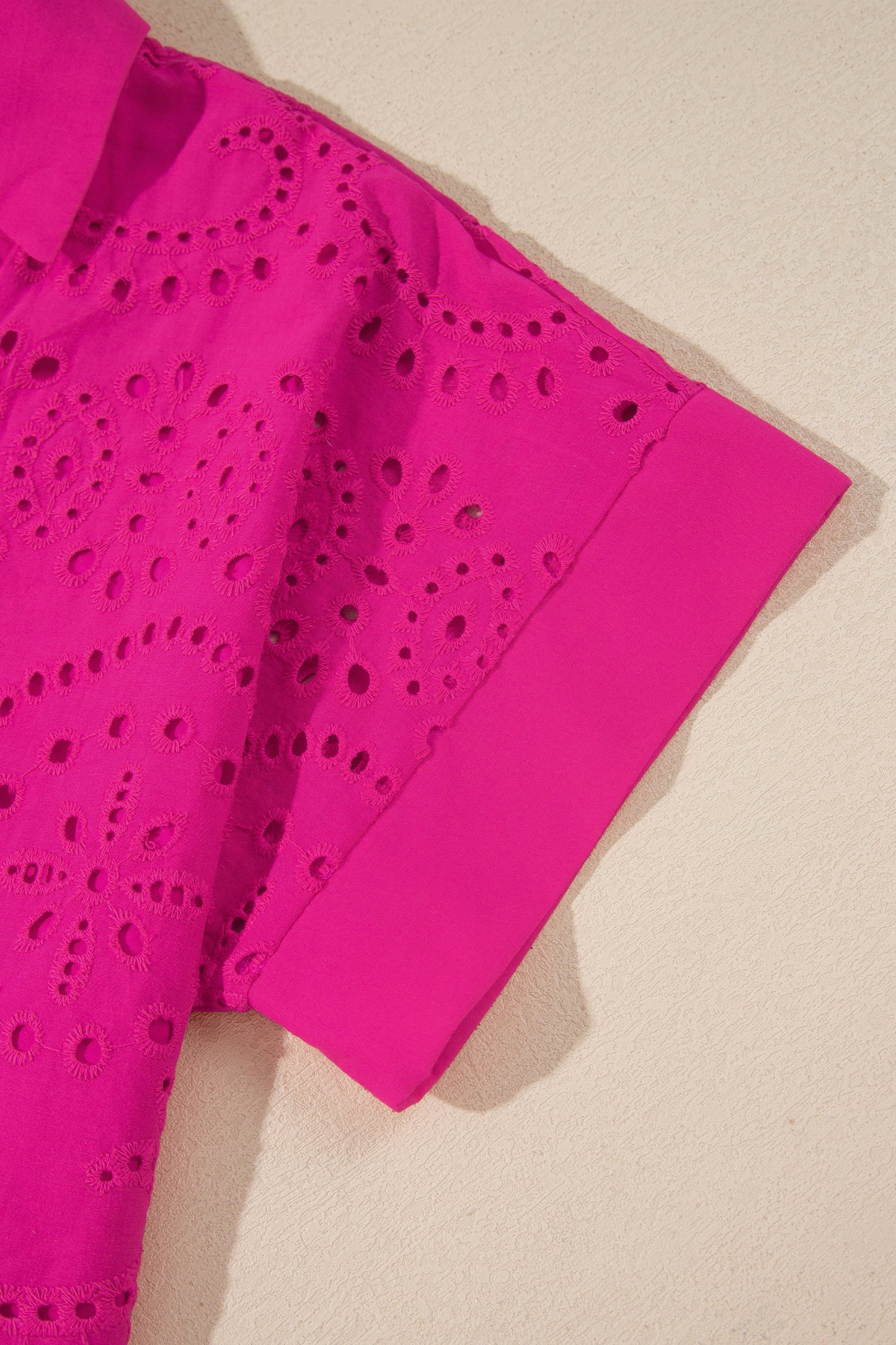 Color Eyelet Embroidered Mini Dress