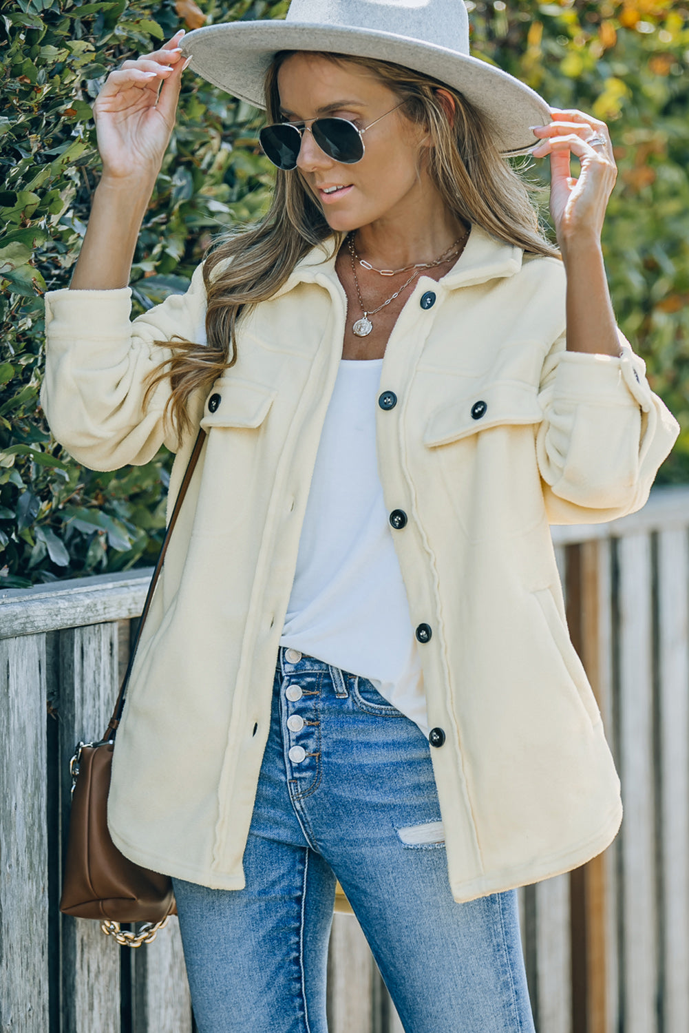 Turn Down Collar Buttoned Jackets