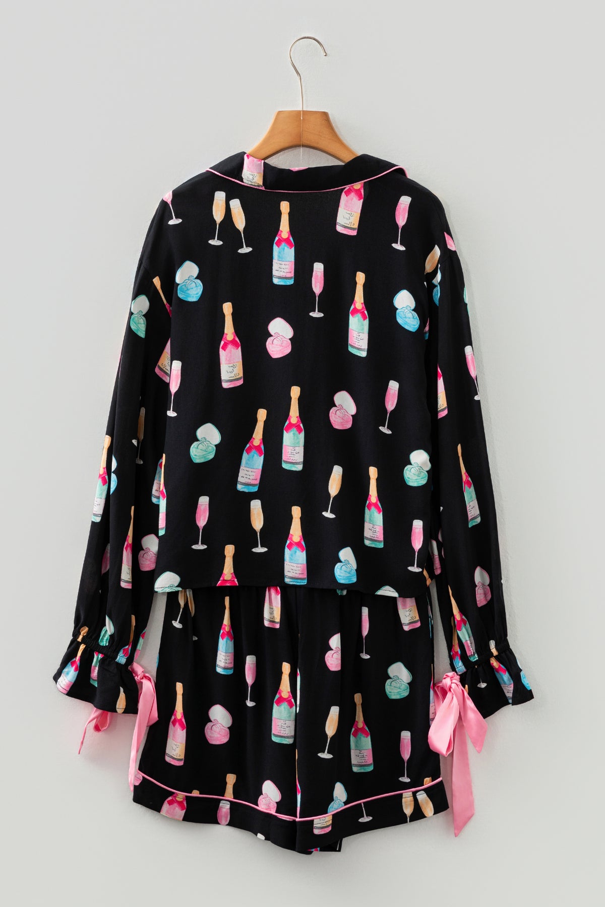 Color Bow Knot Pajama Set