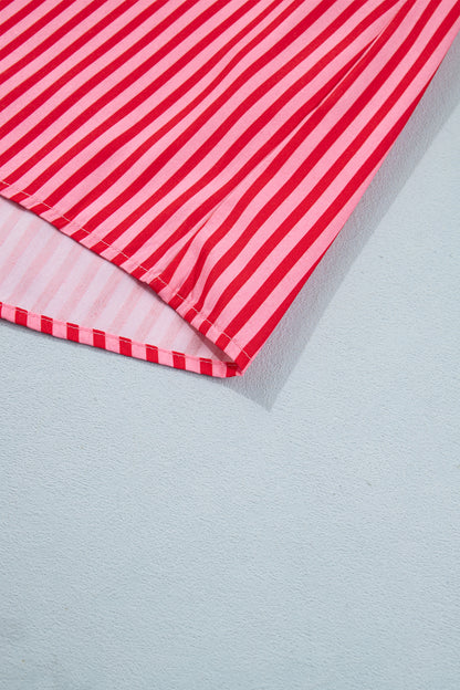 Stripe Button-up Long Sleeve Blouse