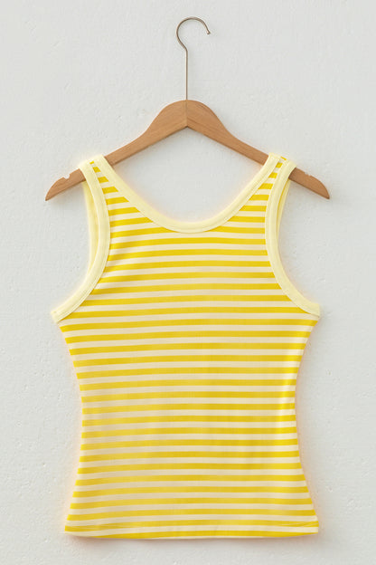 Stripe Ribbed Knit Tank Top