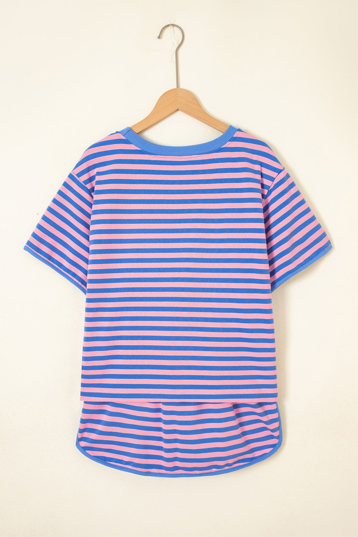 Stripe Short Sleeve Two-Piece Set