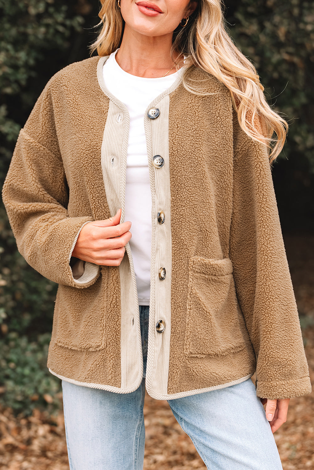 French Puffy Plush Corduroy Jackets