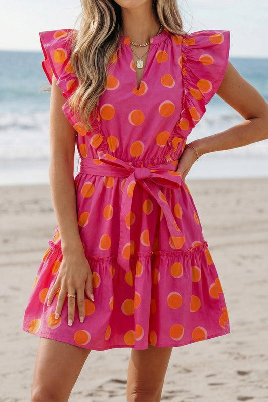 Polka Dot Ruffled Mini Dress