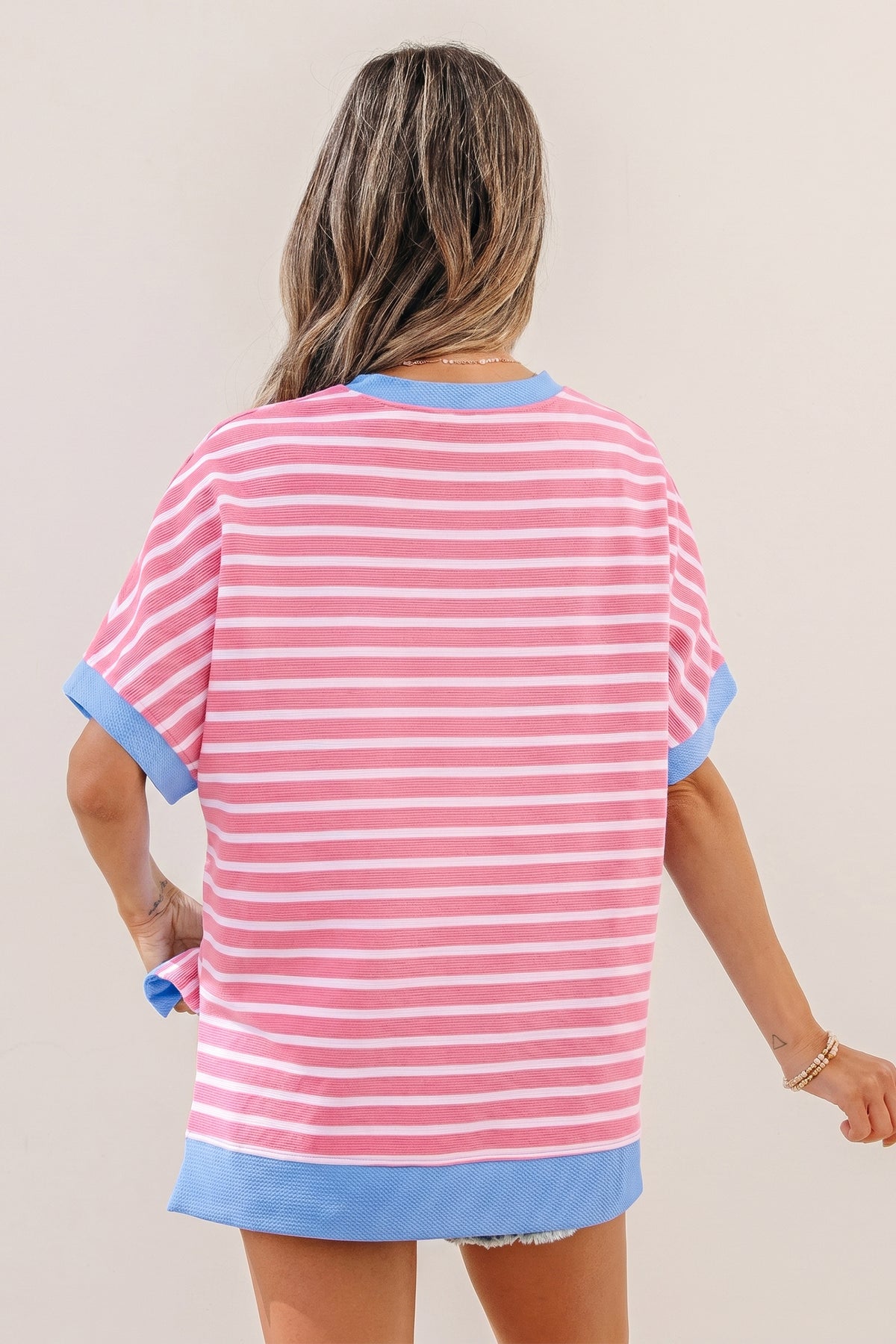 Stripe Short Sleeve Top Tee