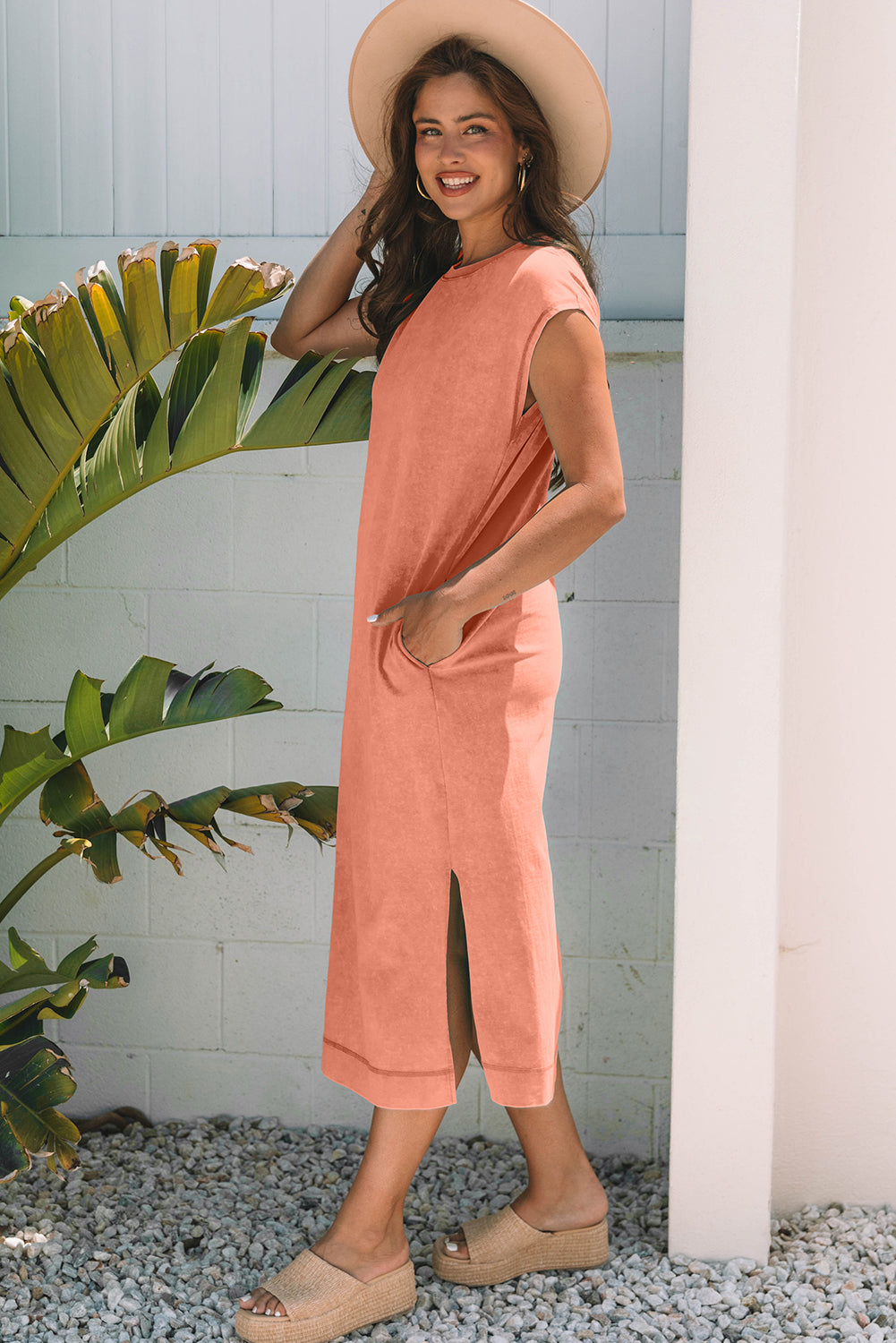 Wash Pocketed T Shirt Dresses