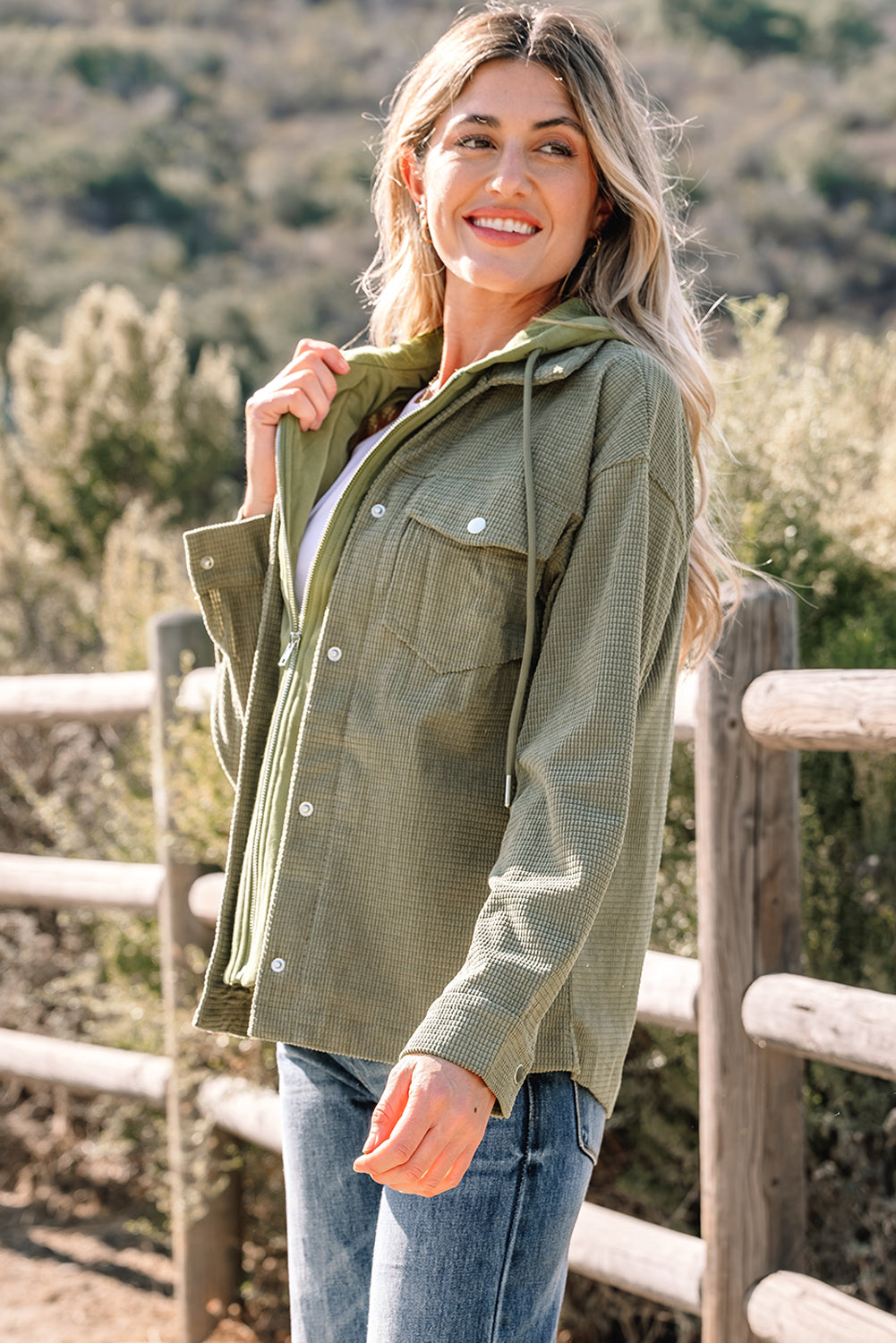 Thermal Knit Textured Hooded Jackets