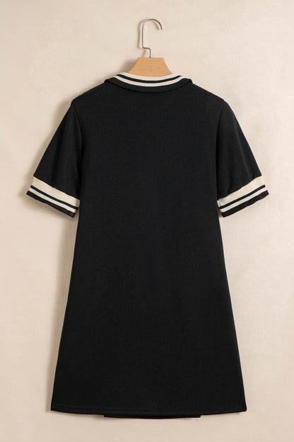 Striped Webbing T Shirt Dresses