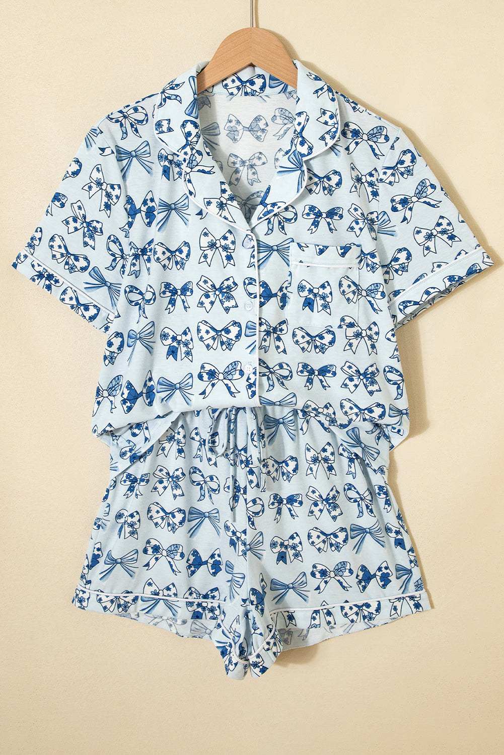 Cherry Bow Short Pajama Set