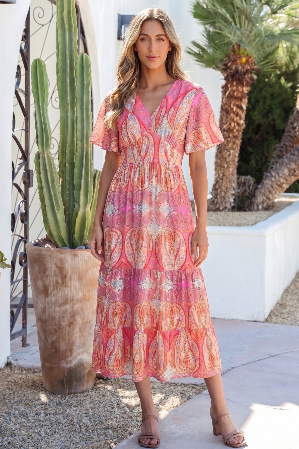 Paisley Boho Ruffle Floral Dress