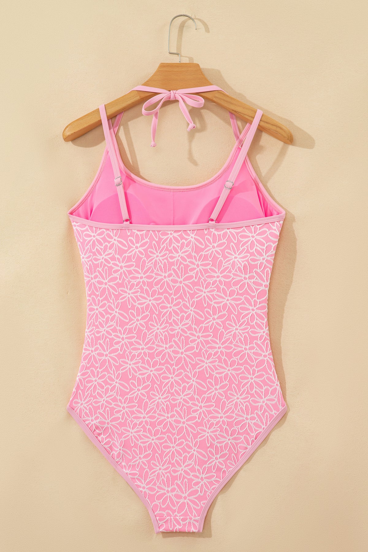 Spaghetti Strap Halterneck One-Piece Swimsuit