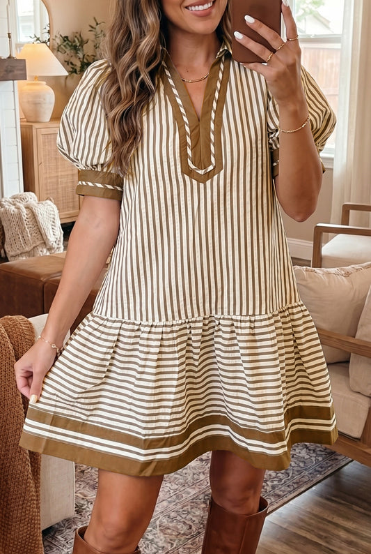 Stripe Color Block Mini Dress
