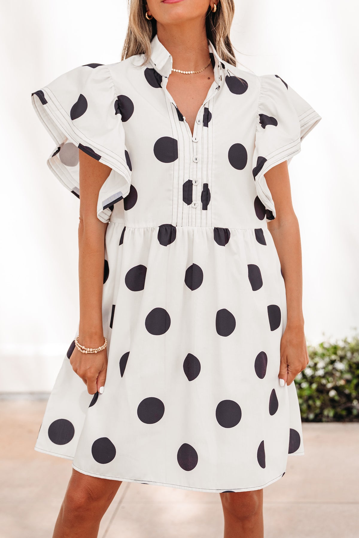 Polka Dot Ruffled Mini Dress