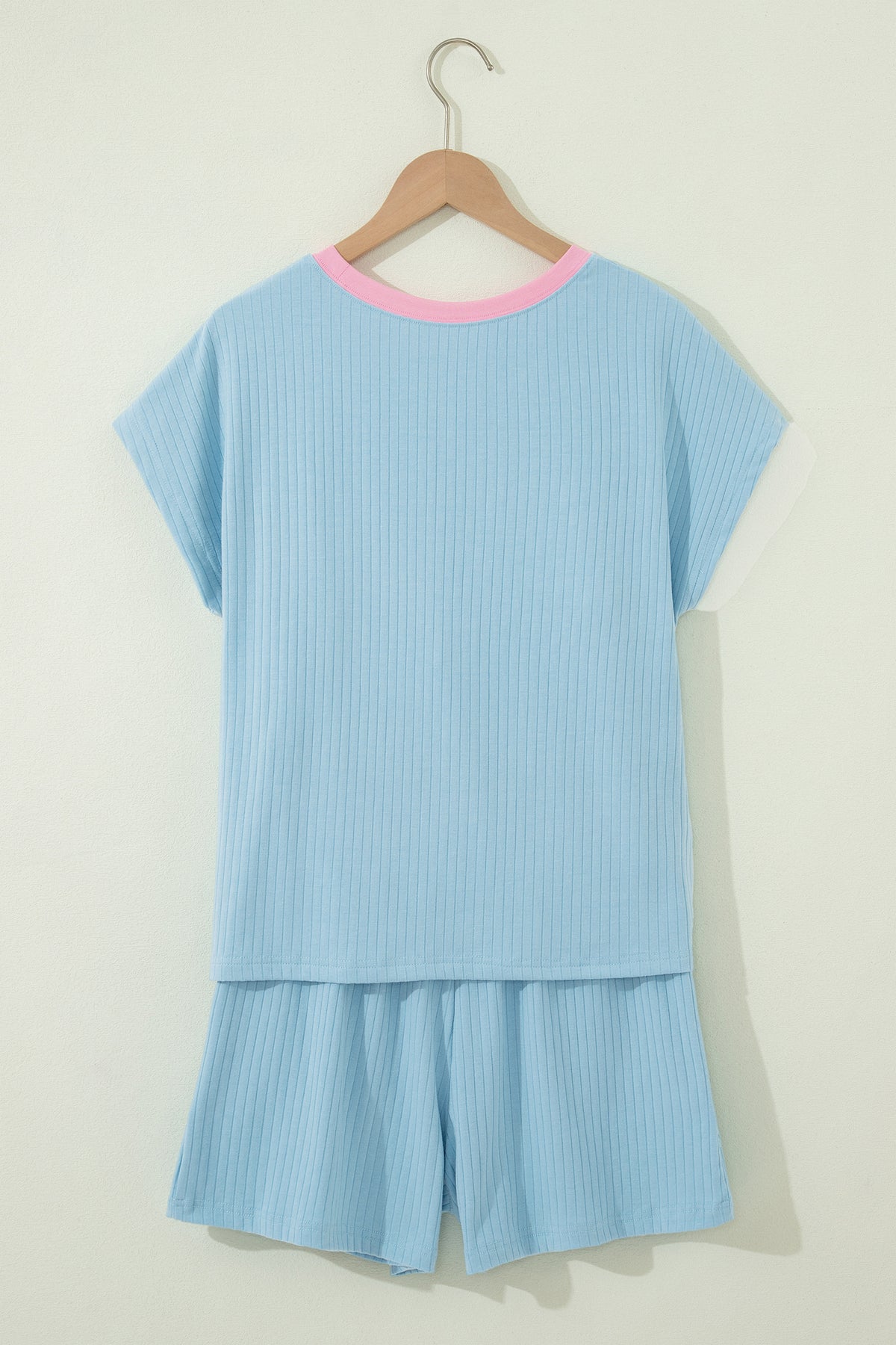 Soft Color Block Short Set