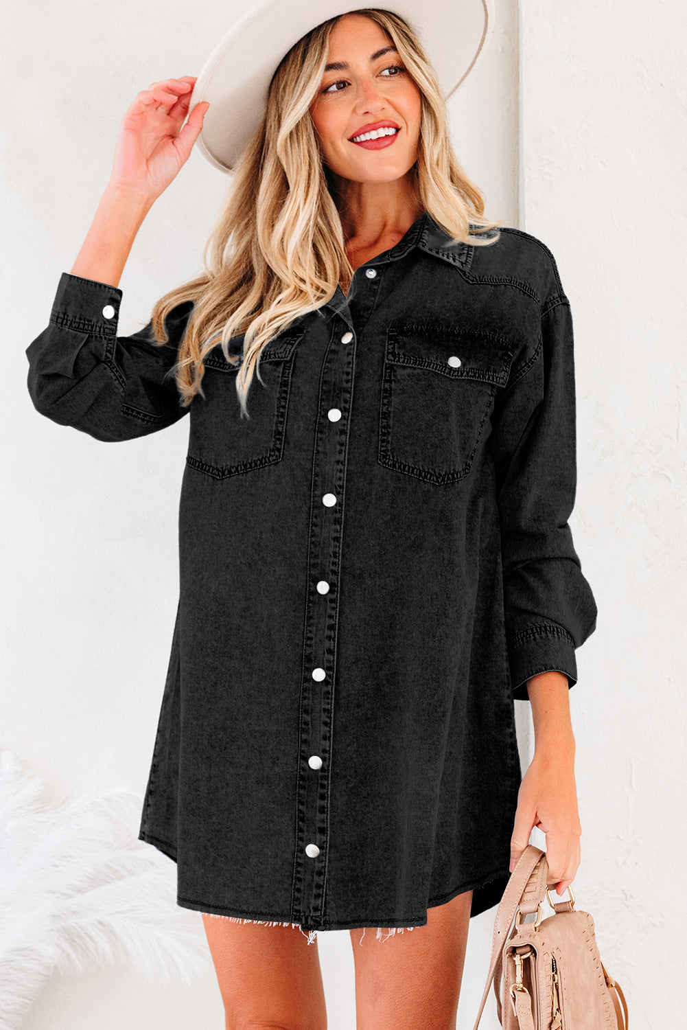 Chest Denim T Shirt Dresses