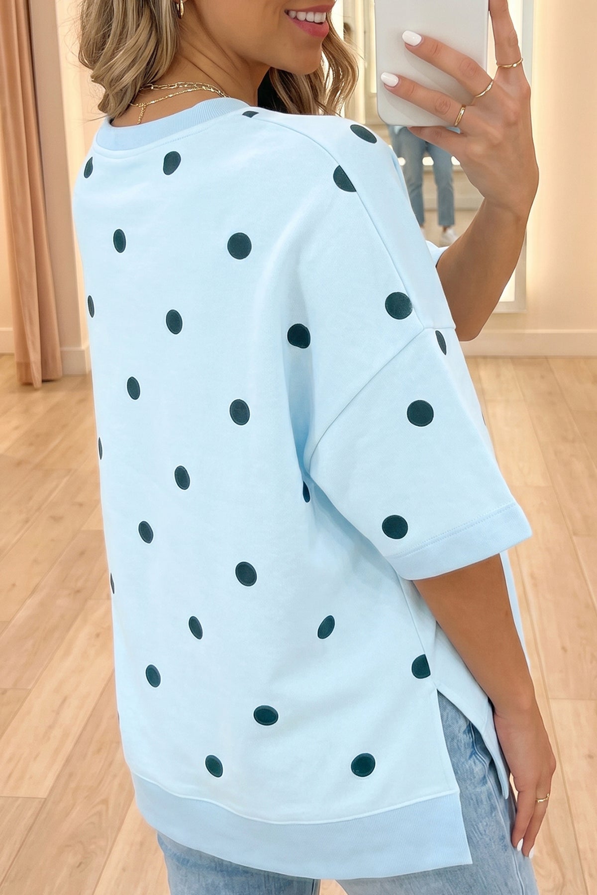 Polka Dot Crossed Oversize Tee