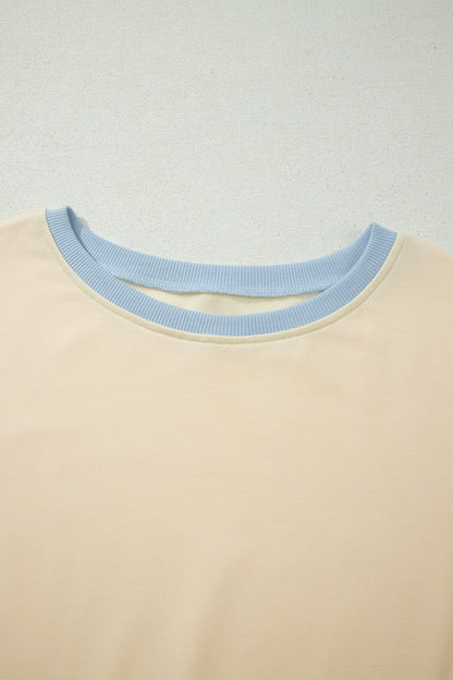 Turquoise Colorblock Edge Two-Piece Set