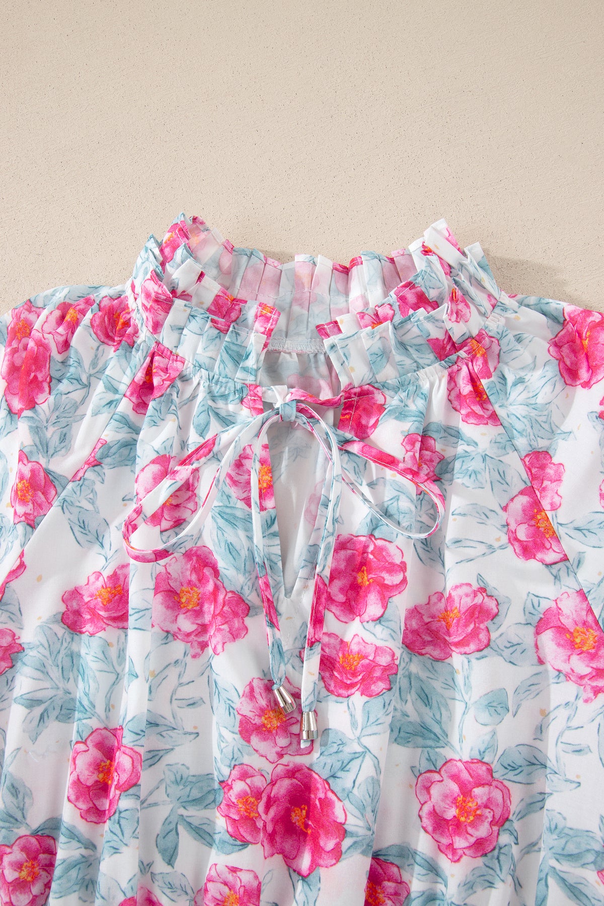 Puff Sleeve Midi Floral Dress