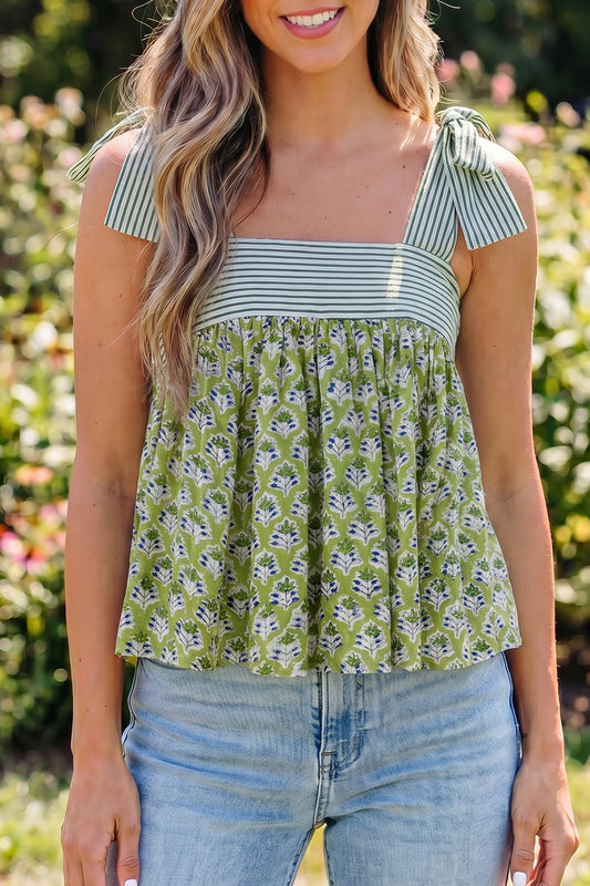 Floral Printed Babydoll Tank Top