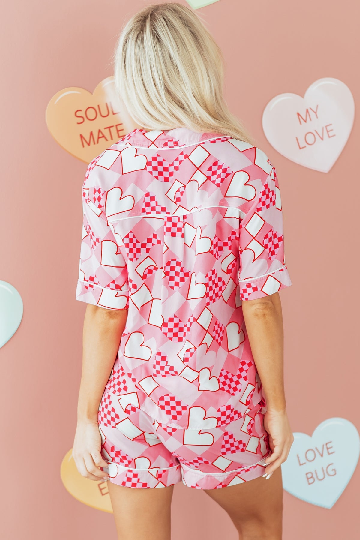 Heart Shirt Style Pajama Set