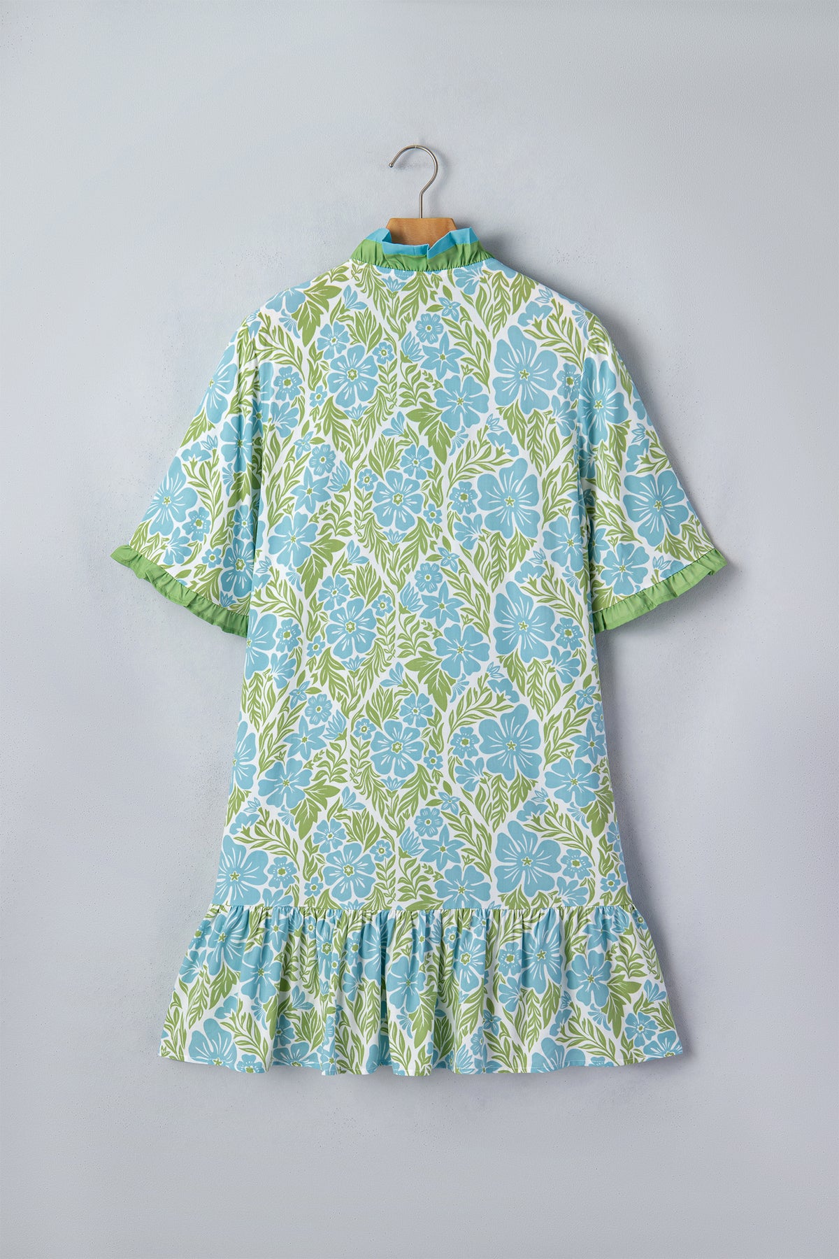 V-neck Button Front Floral Dress