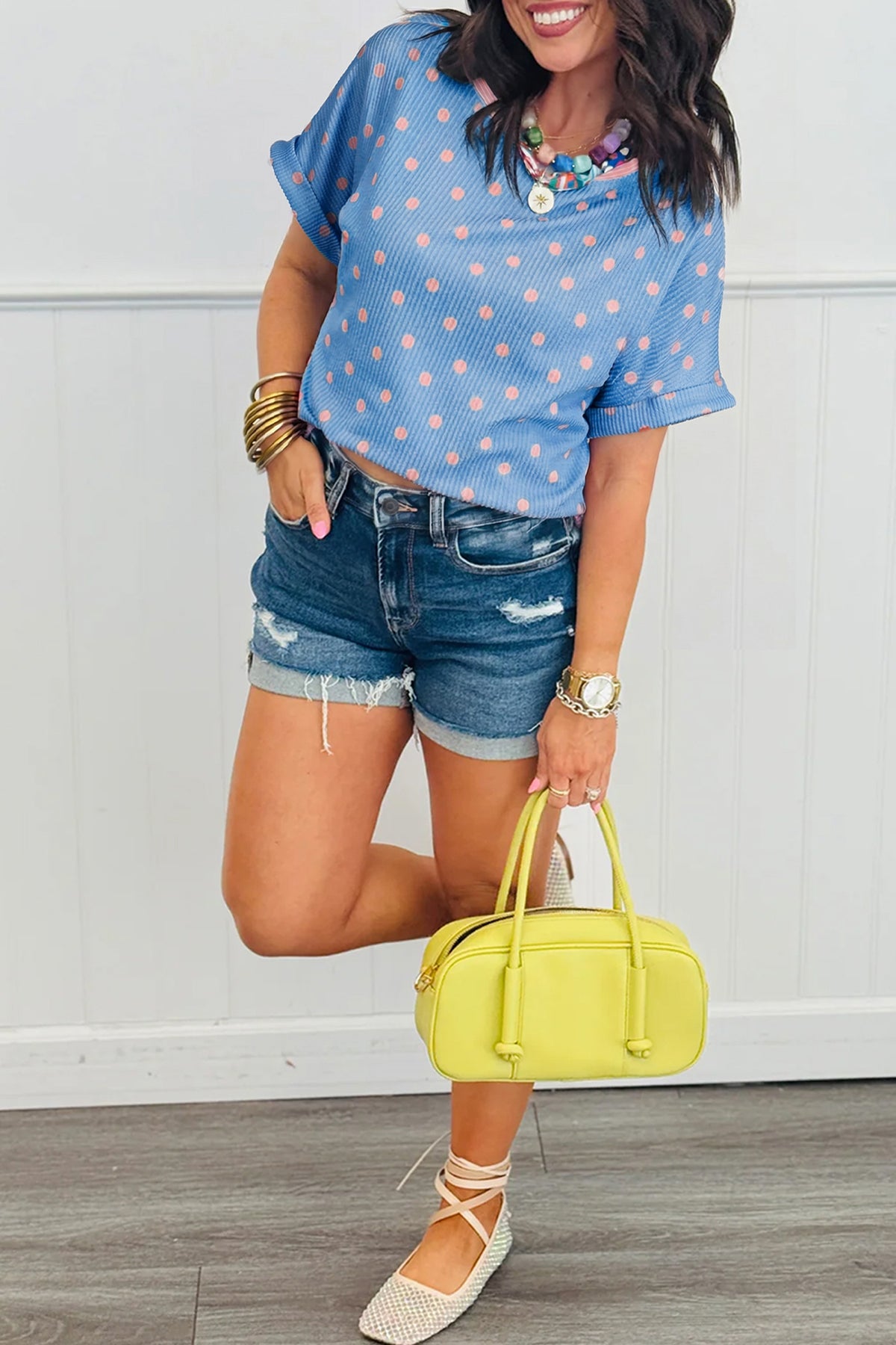 Polka Dot Short Sleeve Tee
