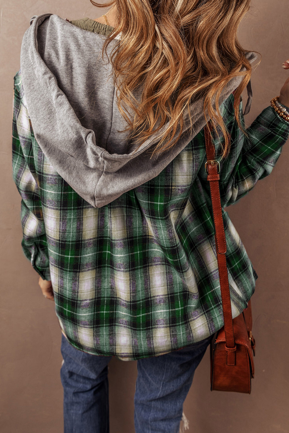 Chest Pocket Buttoned Plaid Shackets