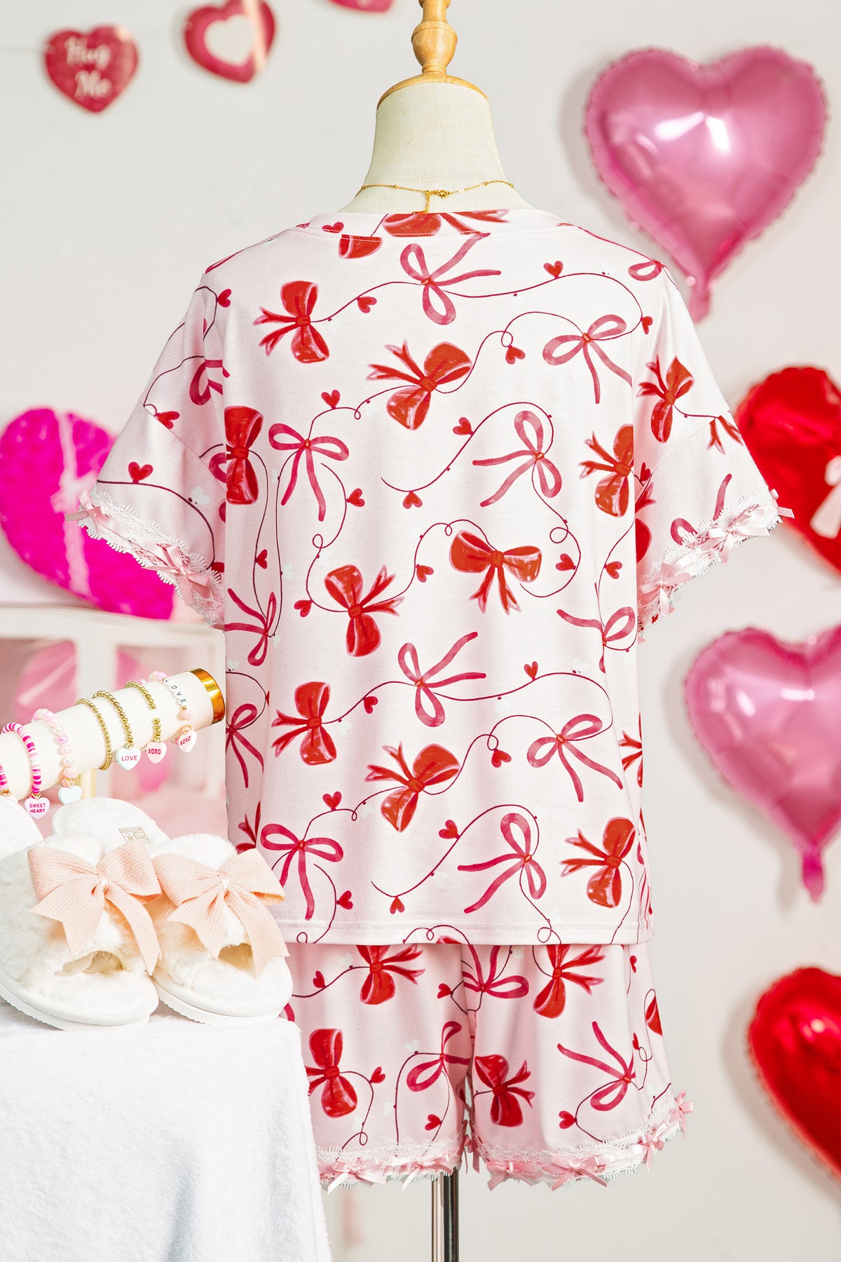Romantic Bow Drawstring Lounge Set