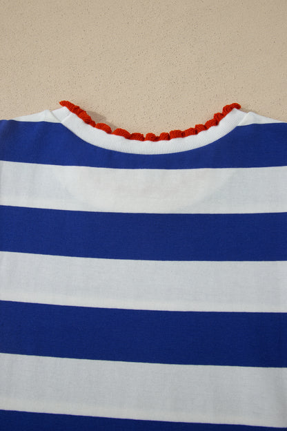 Stripe Puff Sleeve Mini Dress