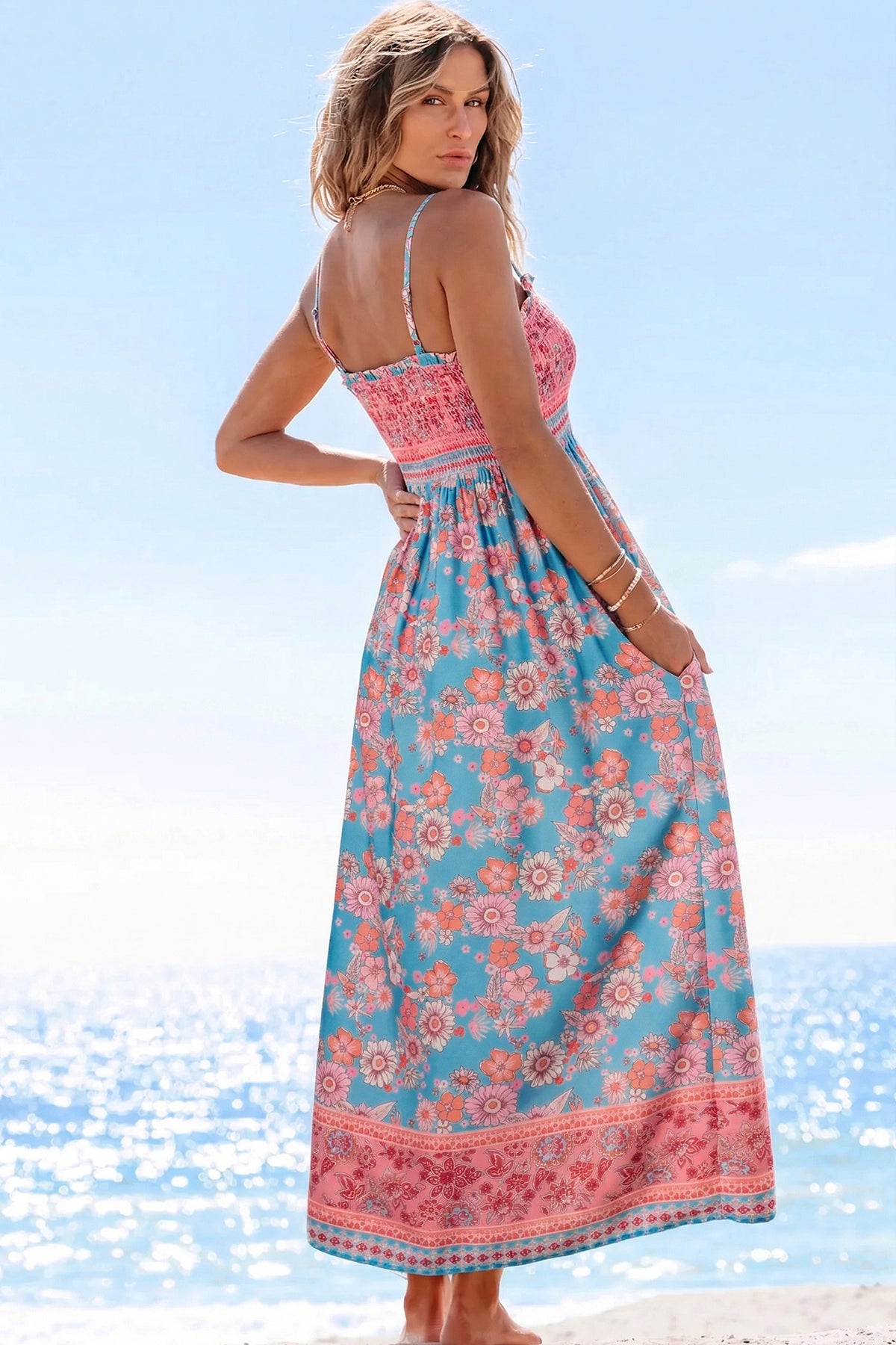Bohemian Ethnic Maxi Floral Dress