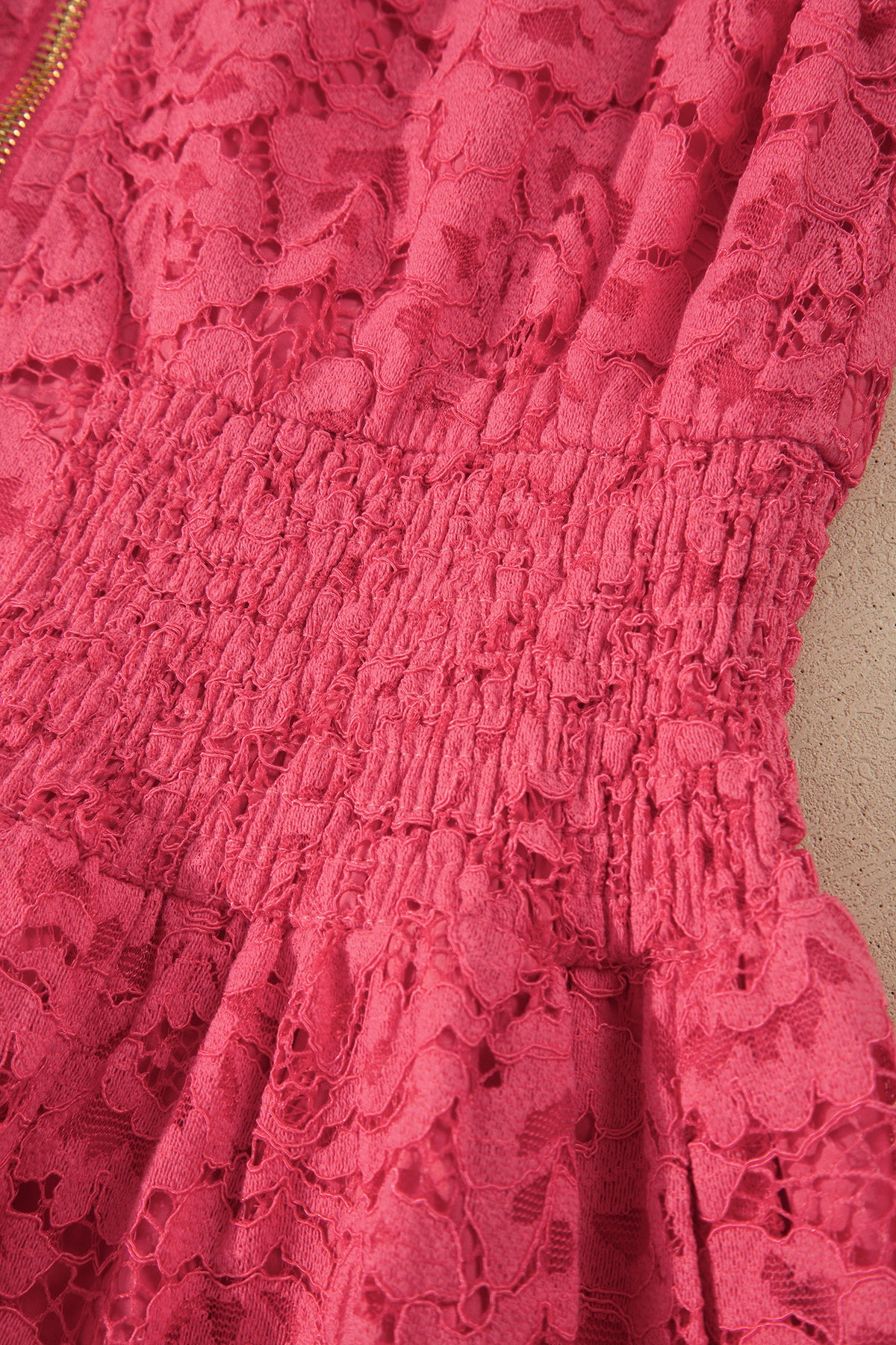 Floral Lace Smocked Maxi Dress