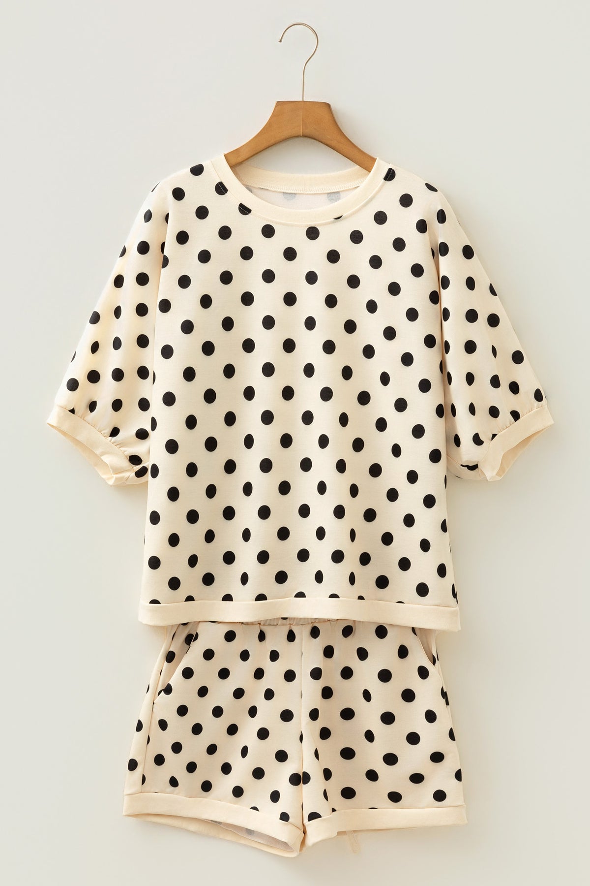 Polka Dot Drawstring Short Set