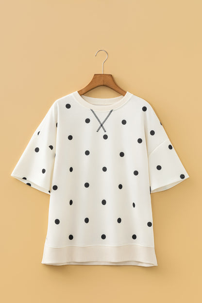 Polka Dot Crossed Oversize Tee