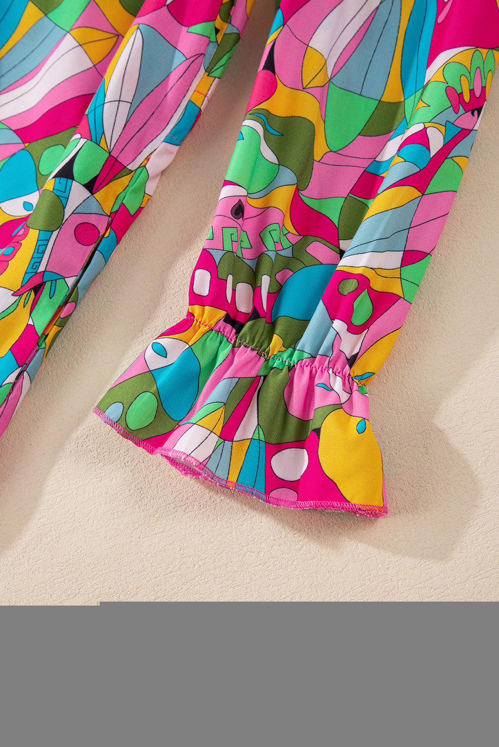 Abstract Printed Buttoned Mini Dress