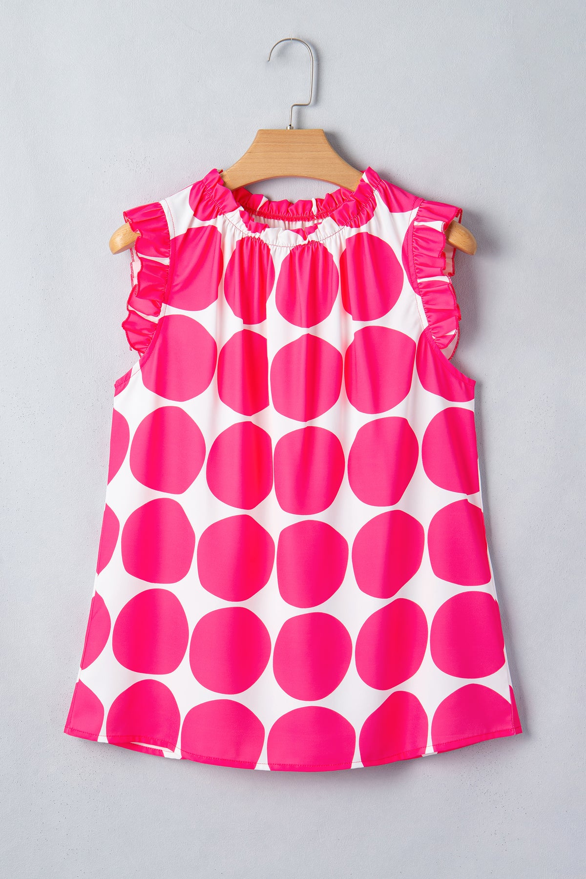 Polka Dot Frilled Tank Top