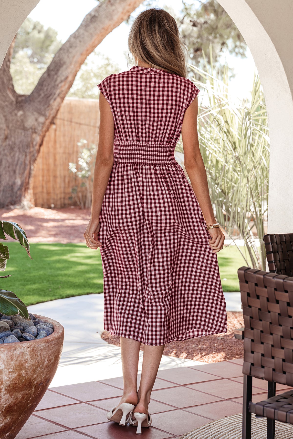 Plaid Full Sleeveless Maxi Dress