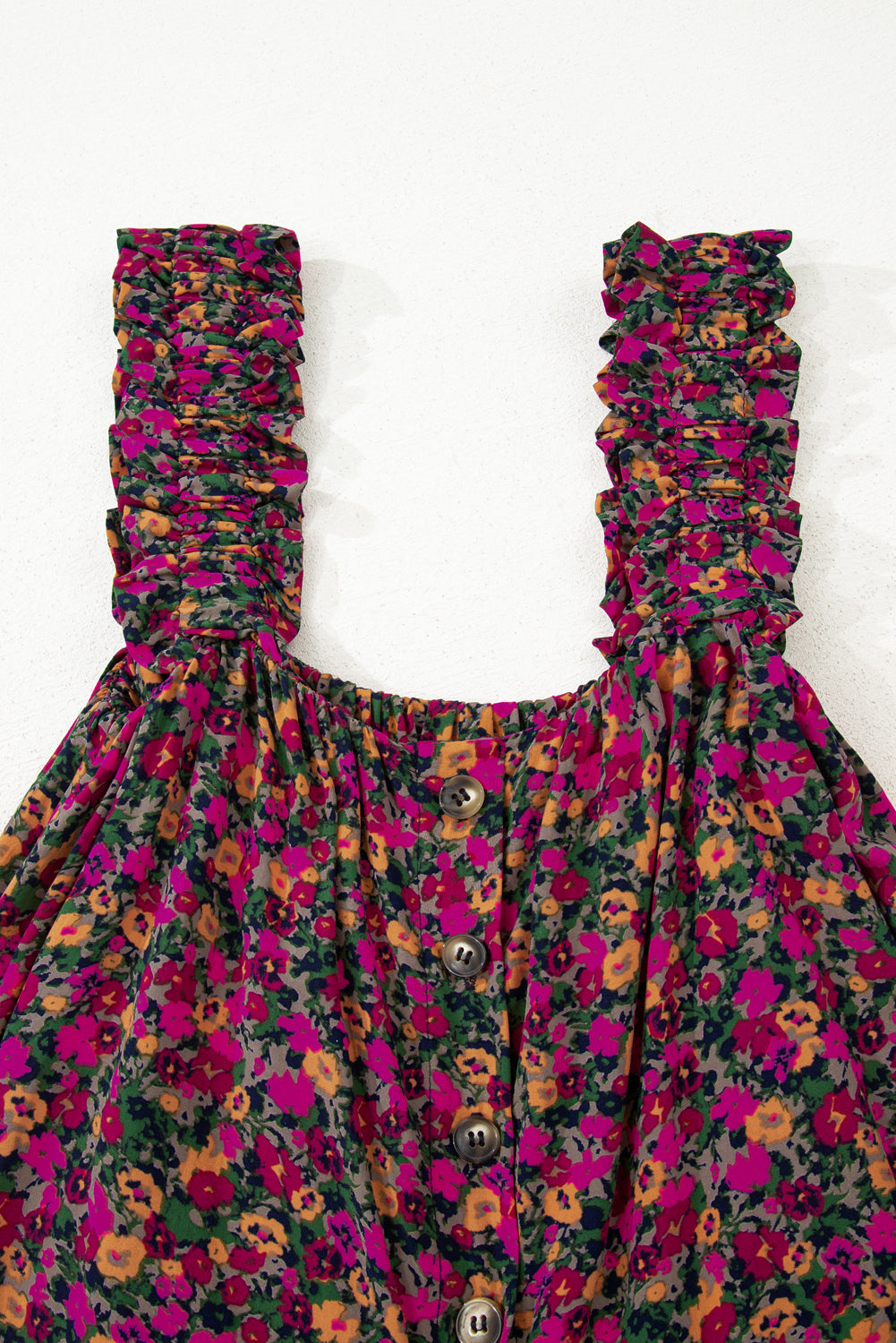 Boho Frilled Floral Tank Top