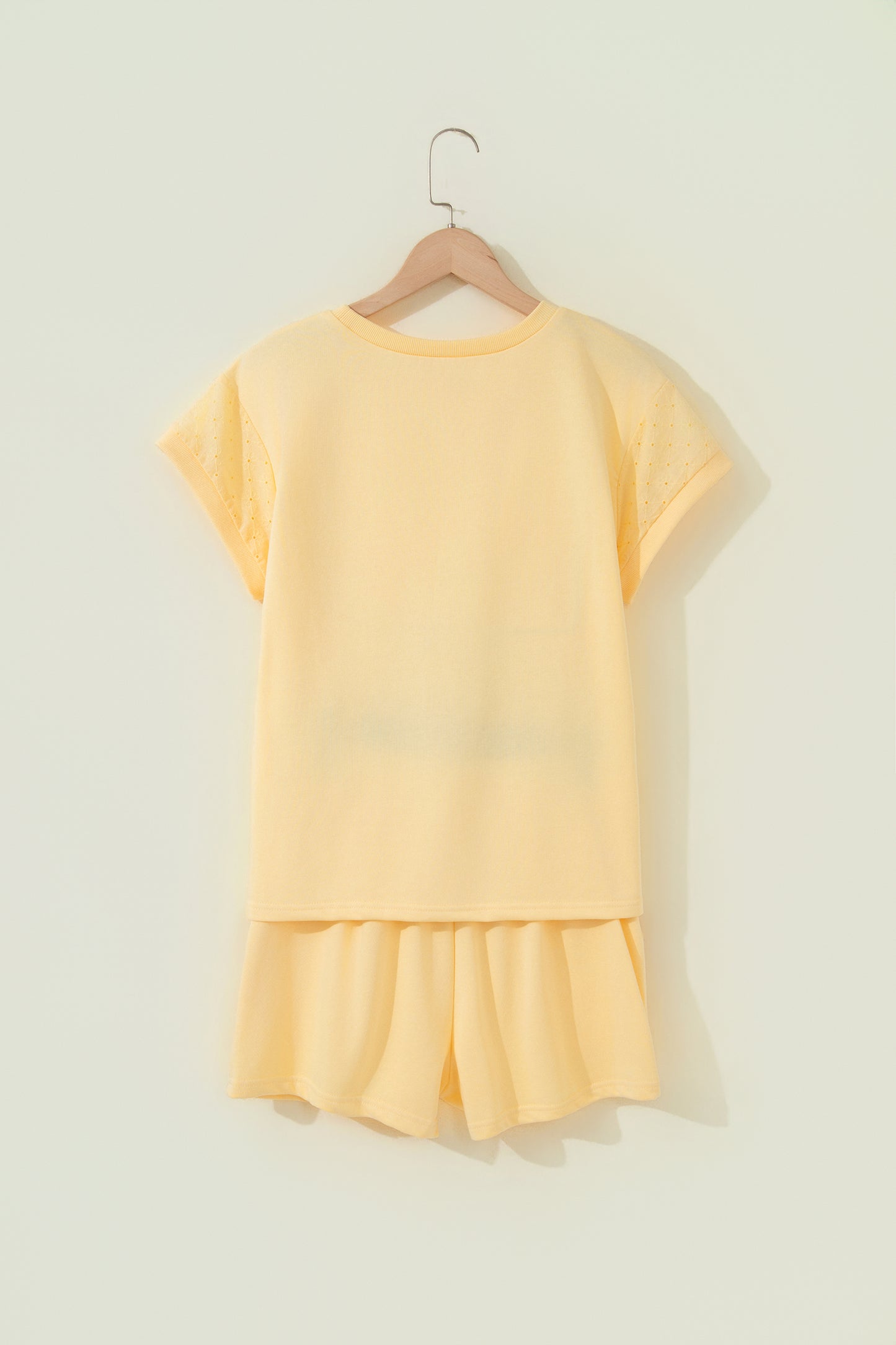 Eyelet Lace Sleeve Short Set