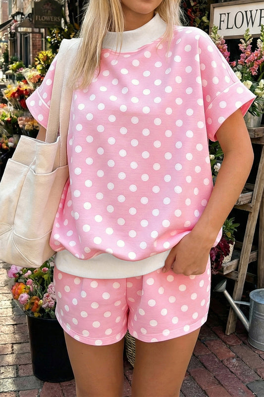 Polka Dot Mock Short Set